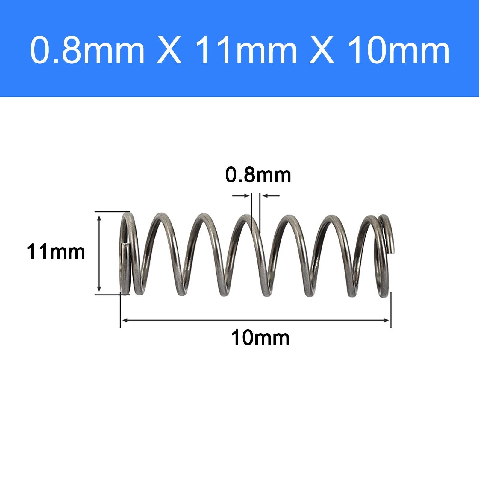 Compression Spring Spring Steel Pressure Coil Spring 0.8mm Wire OD 3-15mm DIY
