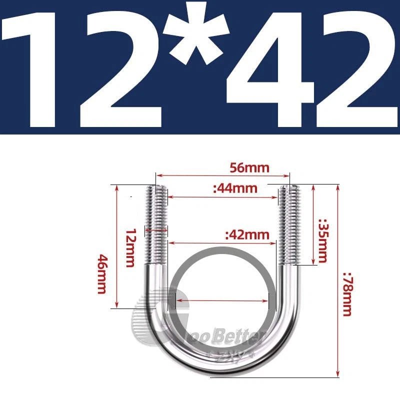 Square U - Bolts Stainless Steel — M6 to M24 | 304 A2 & 316 A4 Marine Grade - HomeDIYer