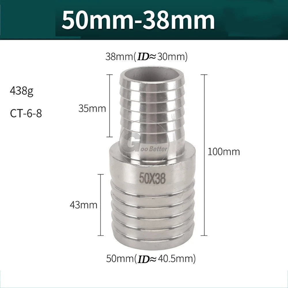 A2 Stainless Steel 8-41mm Barbed Hose Connector,Hosetail Pipe Air Water Oil Fuel