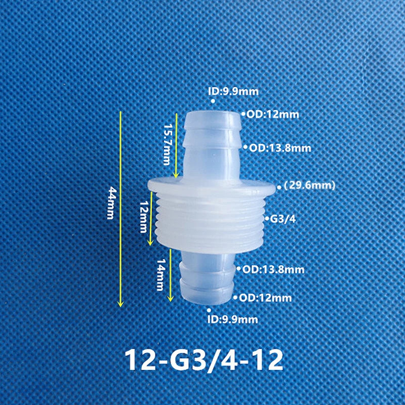 Bulkhead Straight Plastic Hose Connector with Nut — Barbed Thread Pipe Fitting