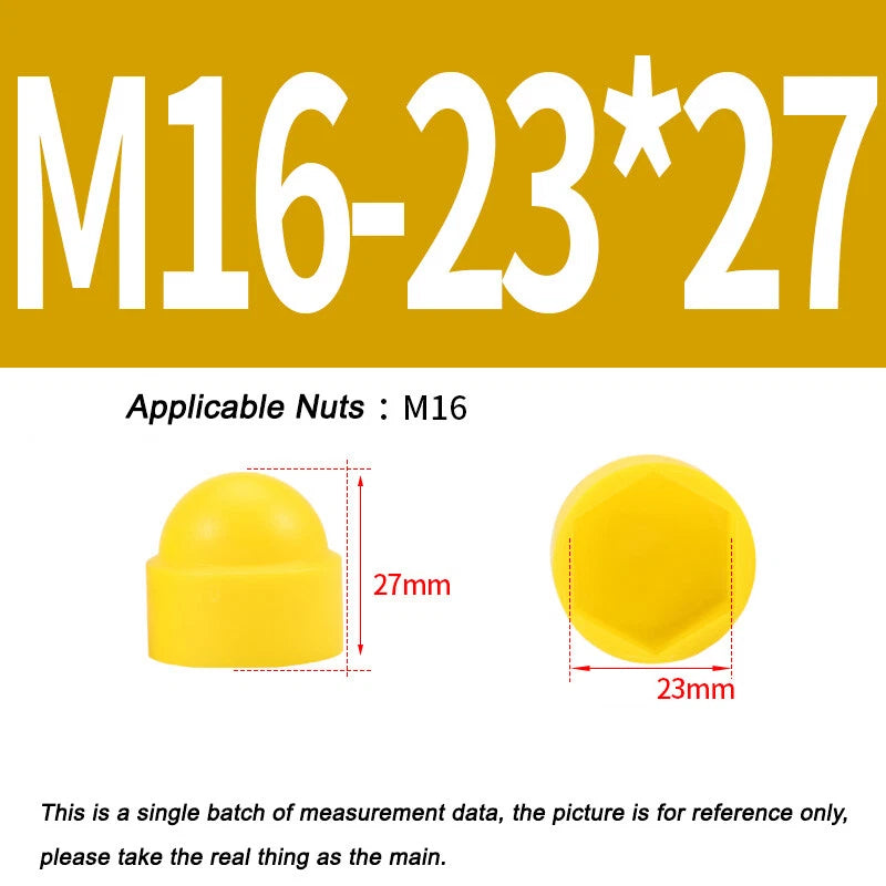 Hex Bolt & Nut Protection Caps – Plastic Hexagonal Screw Covers for M4 M5 M6 M8 M10 to M24 (PE, 5-100 Pack)