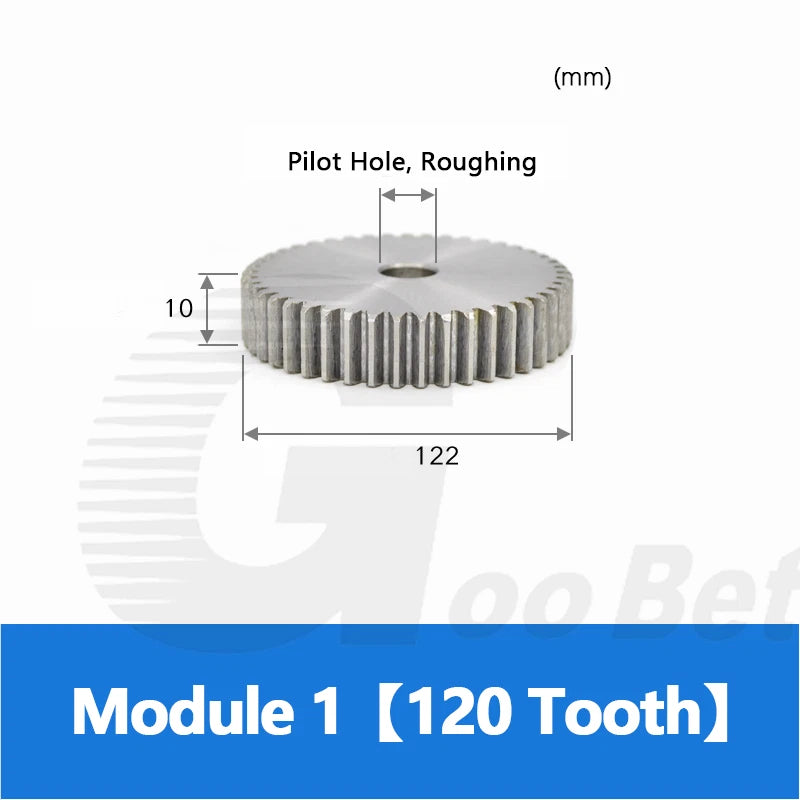 Mod 1 1.5 2 2.5 3 4 5 Spur Gear C45 Steel 12 Tooth - 160 Tooth Motor Pinion Flat