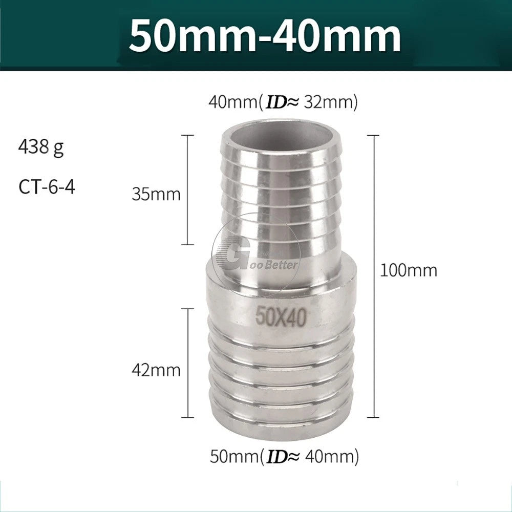 A2 Stainless Steel 8-41mm Barbed Hose Connector,Hosetail Pipe Air Water Oil Fuel