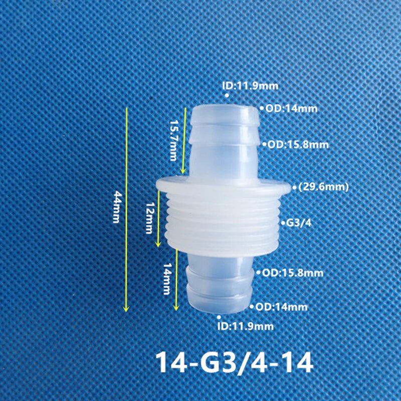 Bulkhead Straight Plastic Hose Connector with Nut — Barbed Thread Pipe Fitting