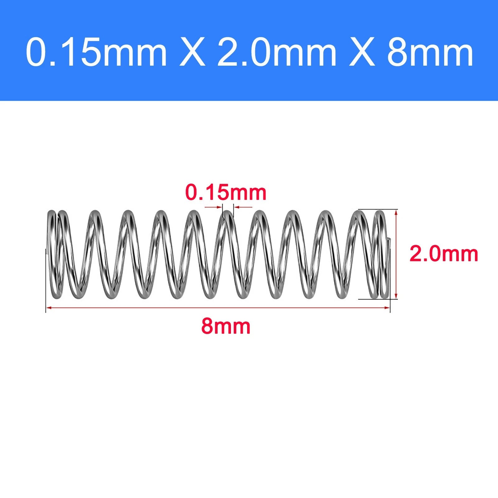 Small Micro Compression Spring Stainless Steel 0.1mm Wire Miniature Precision