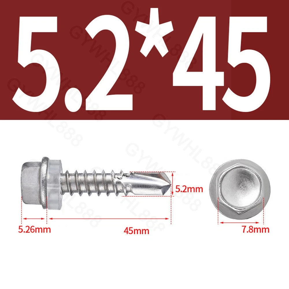 410 & A2 Stainless Hex Head Self‑Drilling Tek Screws – for Metal Roofing & Sheeting