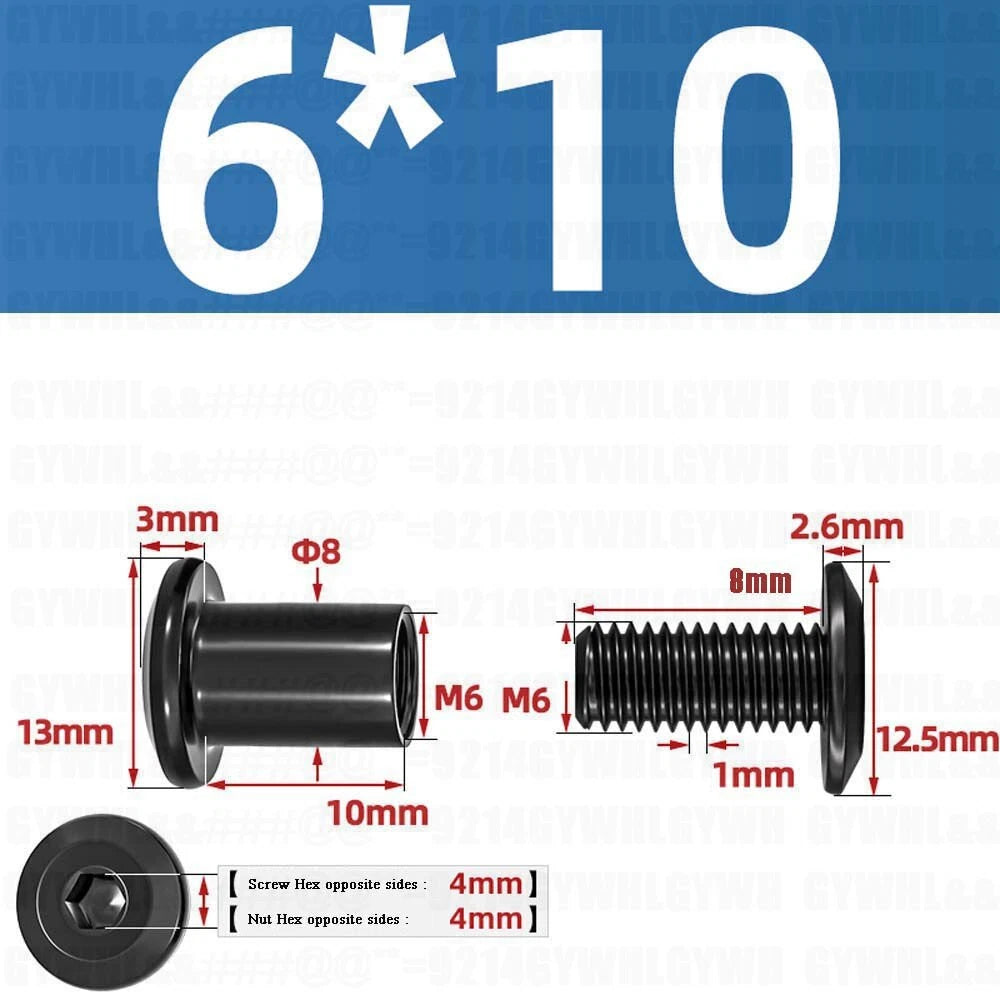 Metric Furniture Connector Bolts with End Cap Nuts — Stainless Steel M2 to M10