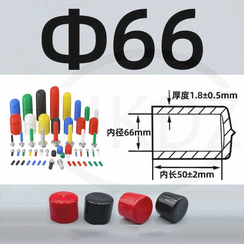 PVC End Caps for Screws, Bolts, Rods, Tubes & Cables – Thread Cover Protector, Rubber Plastic Caps (12-114mm, Multiple Colors)