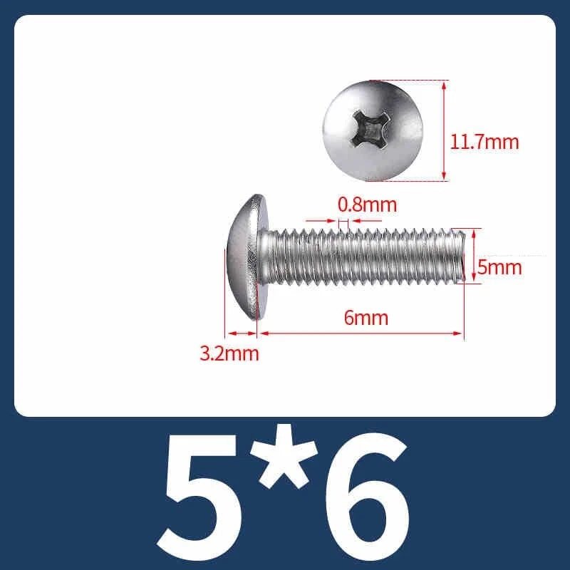 M2–M8 Stainless Steel Phillips Truss Head Machine Screws | 201 / 304 / 316 - HomeDIYer