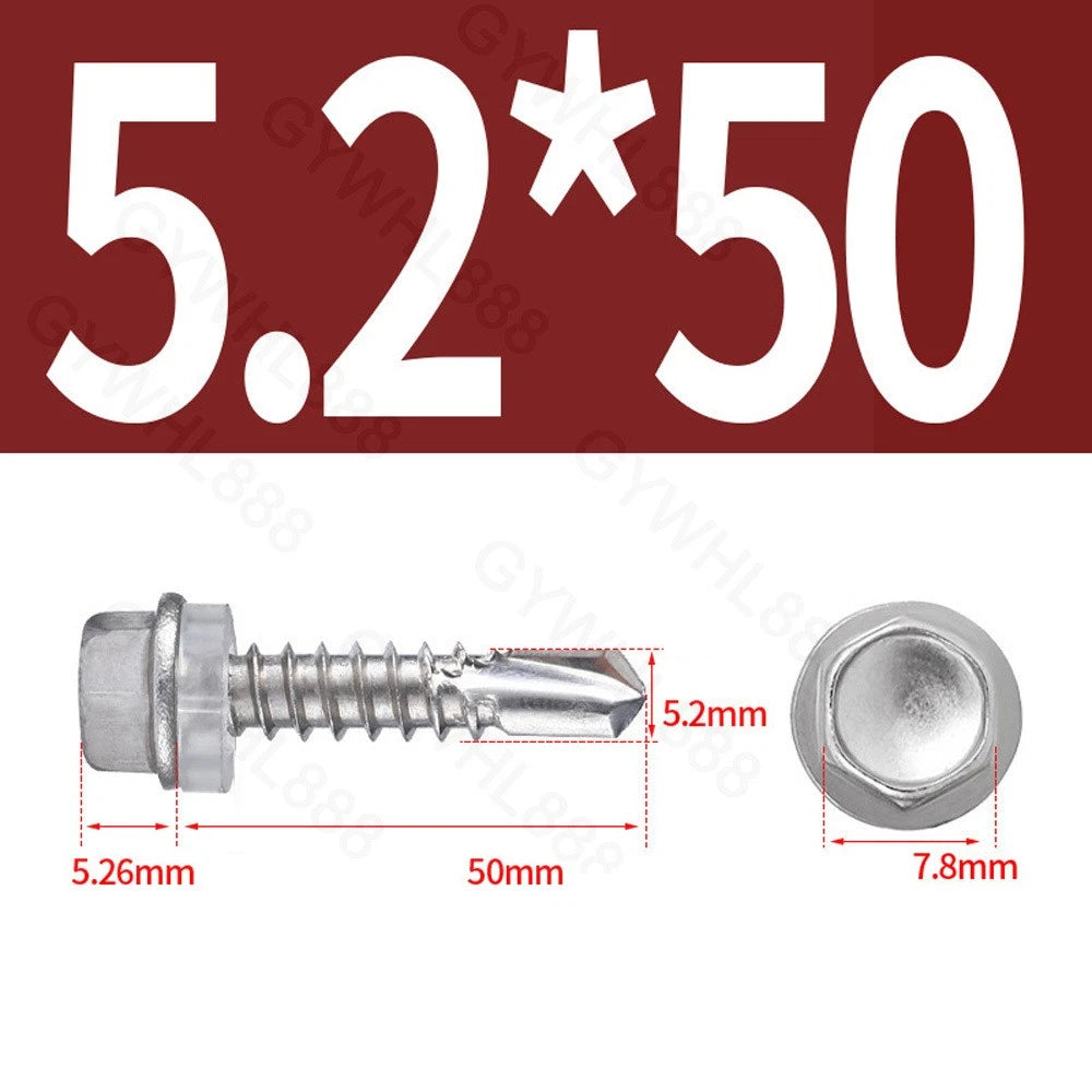 410 & A2 Stainless Hex Head Self‑Drilling Tek Screws – for Metal Roofing & Sheeting