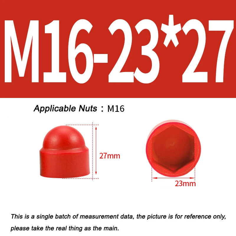 Hex Bolt & Nut Protection Caps – Plastic Hexagonal Screw Covers for M4 M5 M6 M8 M10 to M24 (PE, 5-100 Pack)