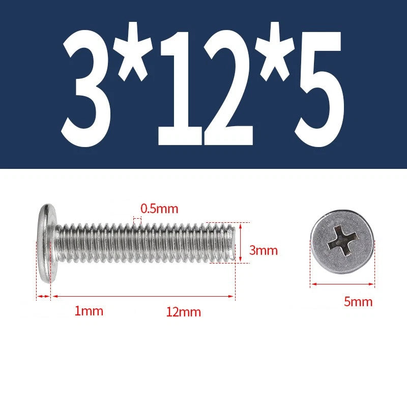 M1–M8 Ultra Thin Flat Head Phillips Machine Screws – A2 Stainless Steel, Fully Threaded