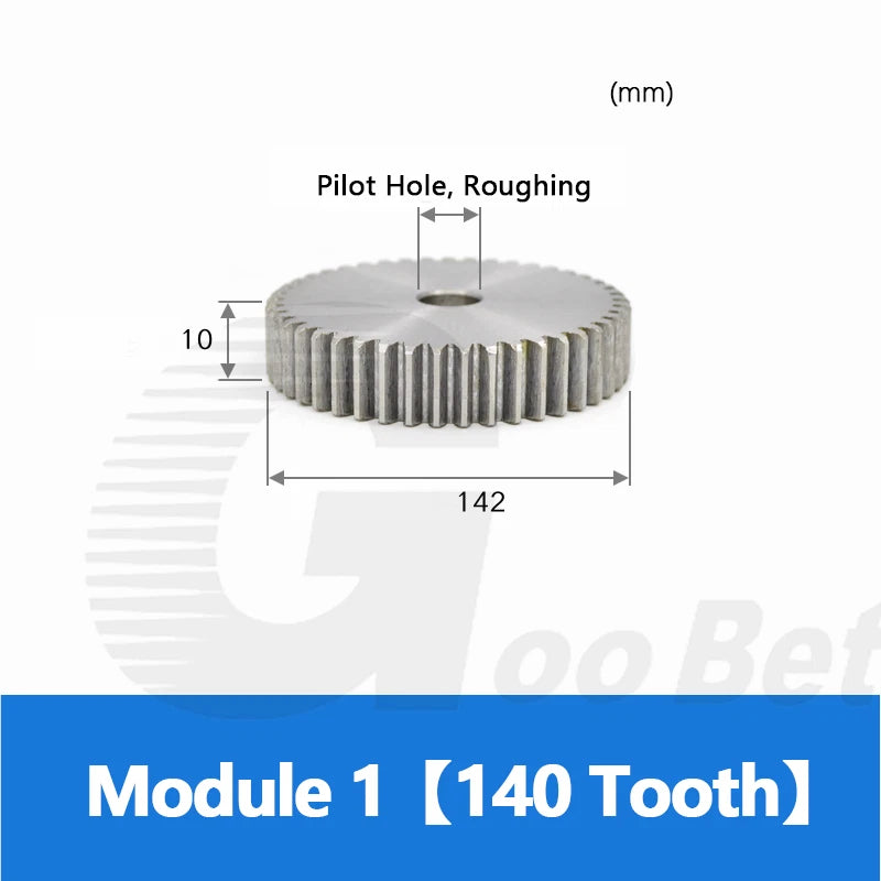 Mod 1 1.5 2 2.5 3 4 5 Spur Gear C45 Steel 12 Tooth - 160 Tooth Motor Pinion Flat