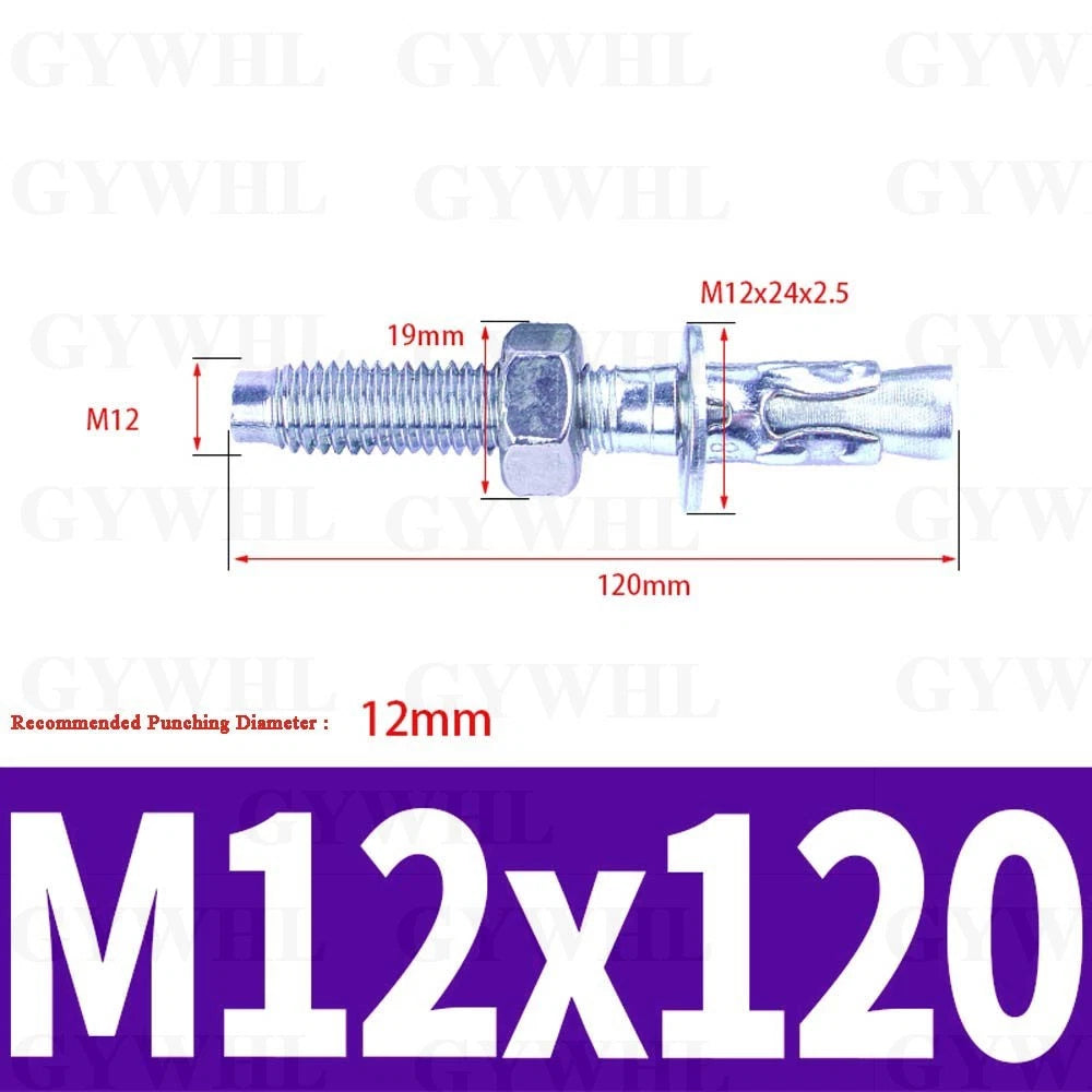 Hex Head Expansion Anchor Bolts — M6 to M20, Stainless Steel A2 & Zinc Plated, Extra Long