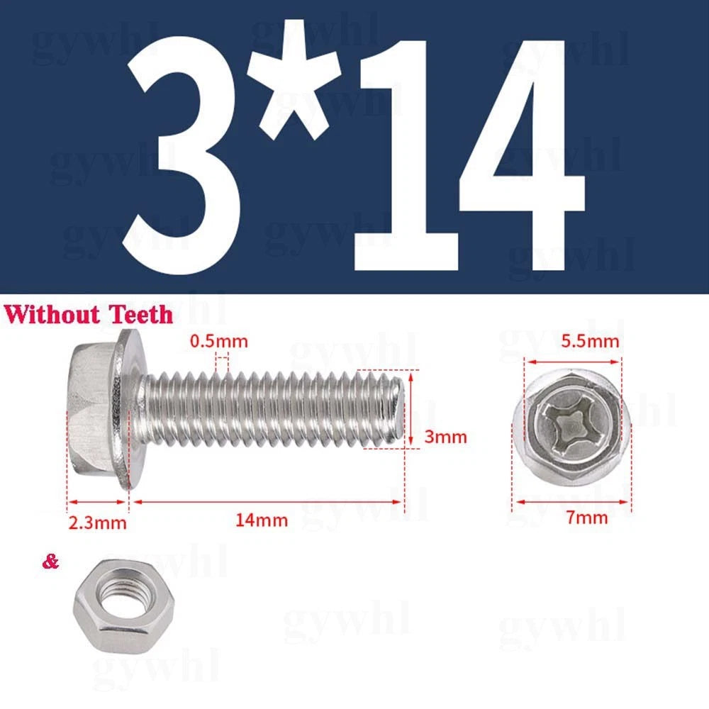 Phillips Hex Flange Bolts with Hex Nuts — Serrated & Smooth, M3–M8