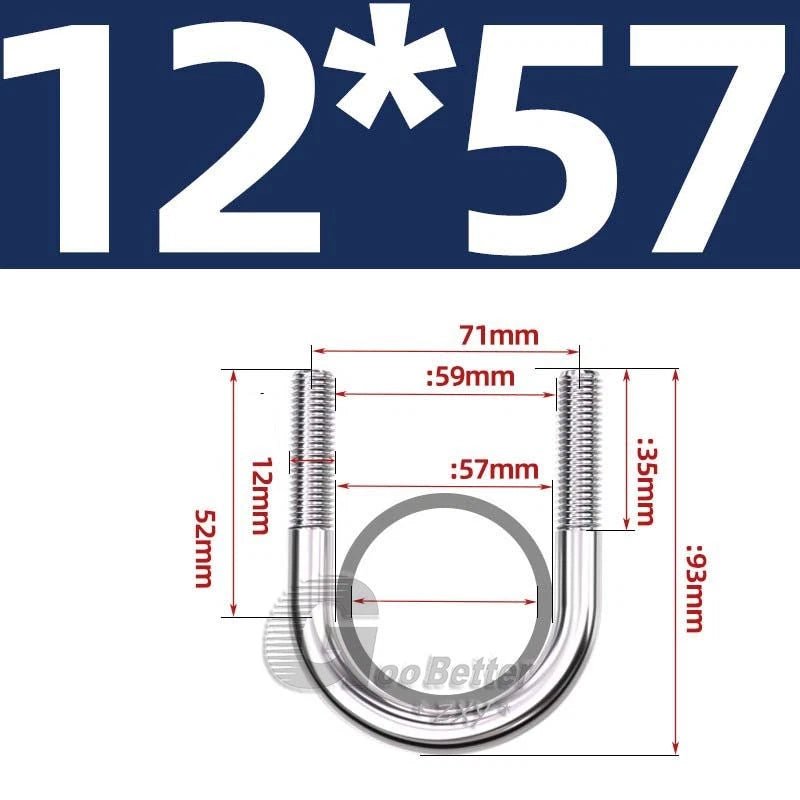Square U - Bolts Stainless Steel — M6 to M24 | 304 A2 & 316 A4 Marine Grade - HomeDIYer