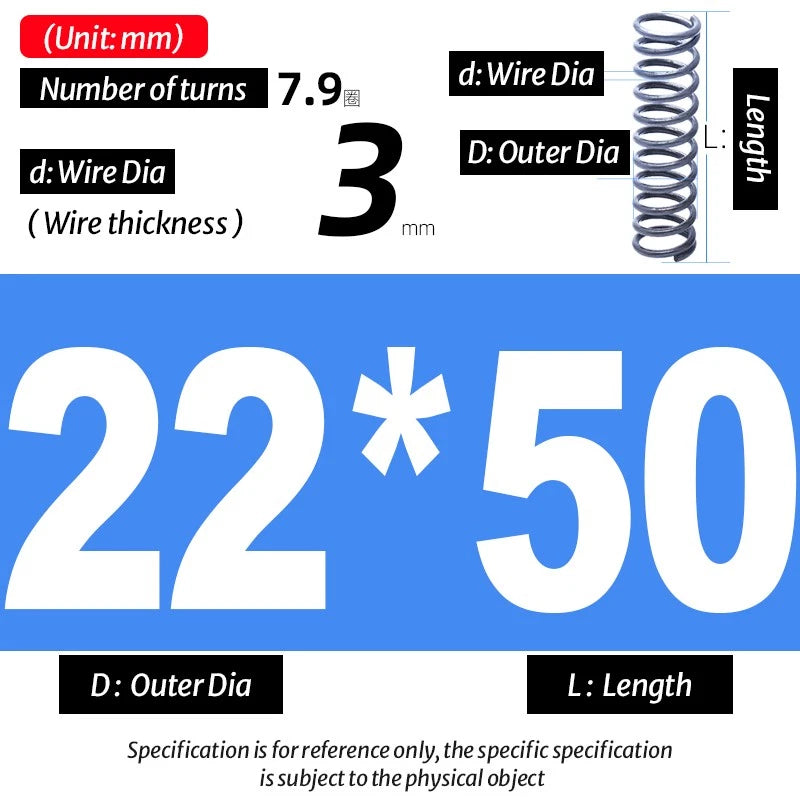 Compression Spring Pressure Big, Wire Dia 3.0mm Diameter 16-40mm Length 20-200mm