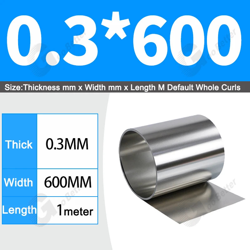 1 Meter 304 Stainless Steel Band SUS304 Sheet Foil Plate Strip Thick 0.01mm-1mm