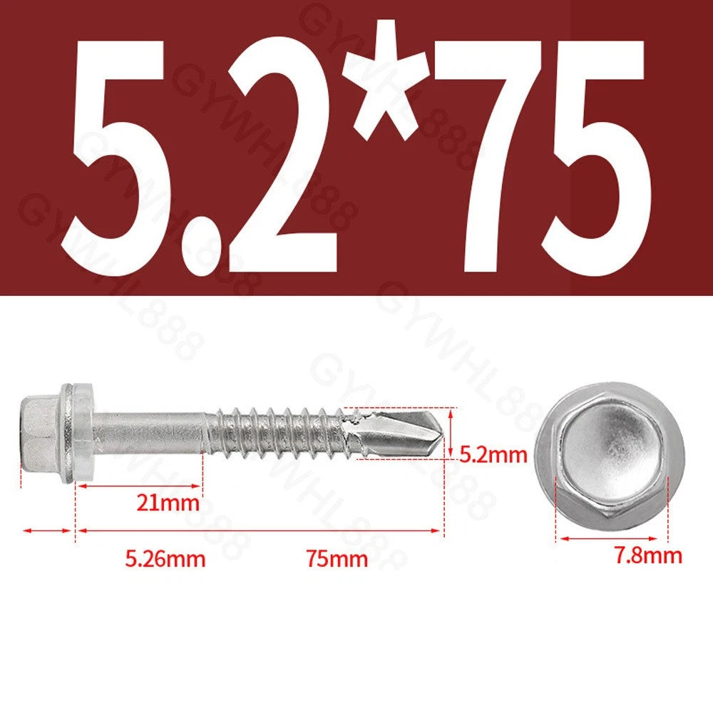 410 & A2 Stainless Hex Head Self‑Drilling Tek Screws – for Metal Roofing & Sheeting