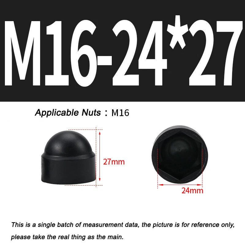 Hex Bolt & Nut Protection Caps – Plastic Hexagonal Screw Covers for M4 M5 M6 M8 M10 to M24 (PE, 5-100 Pack)