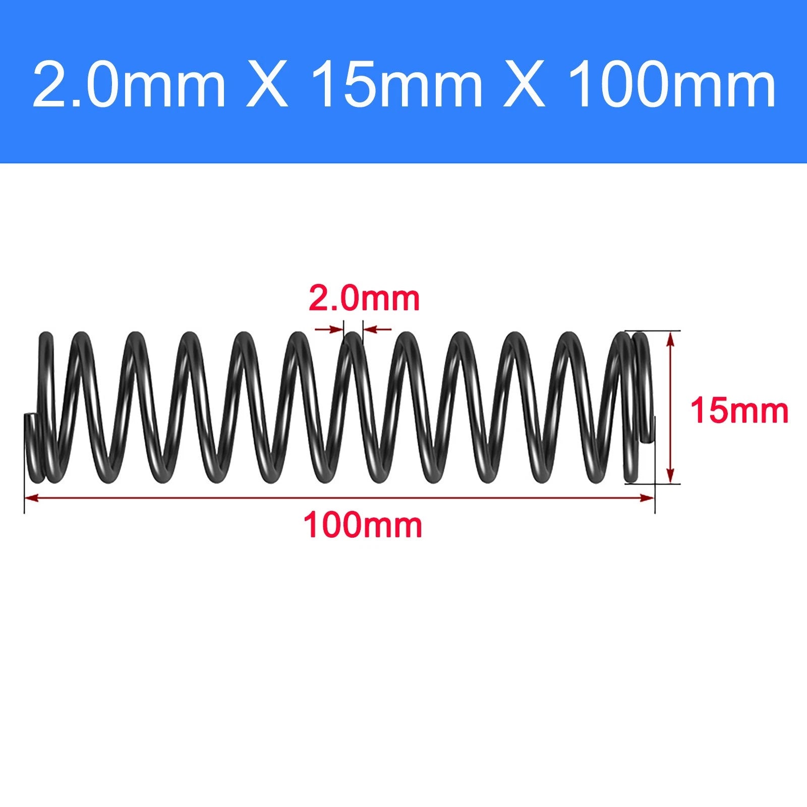 Compression Spring Spring Steel Pressure Coil 2mm Wire OD 8-25mm 10-100mm Shop
