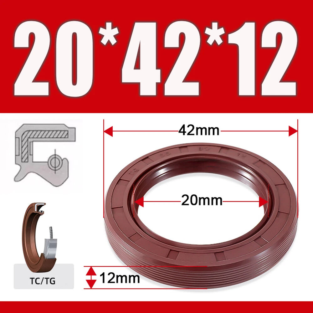 Metric TC Oil Seal FKM Dual Lip Rotary Shaft Seal 8mm–40mm Bore