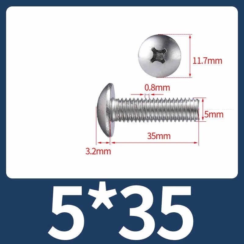 M2–M8 Stainless Steel Phillips Truss Head Machine Screws | 201 / 304 / 316 - HomeDIYer