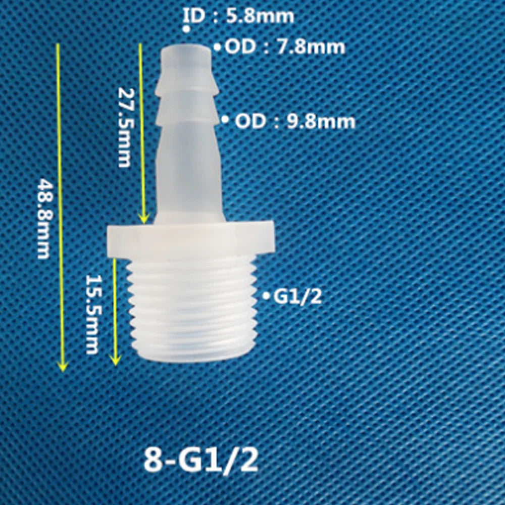 BSP Metric External Thread Straight Barb Connector – Plastic Hose Pipe Fitting