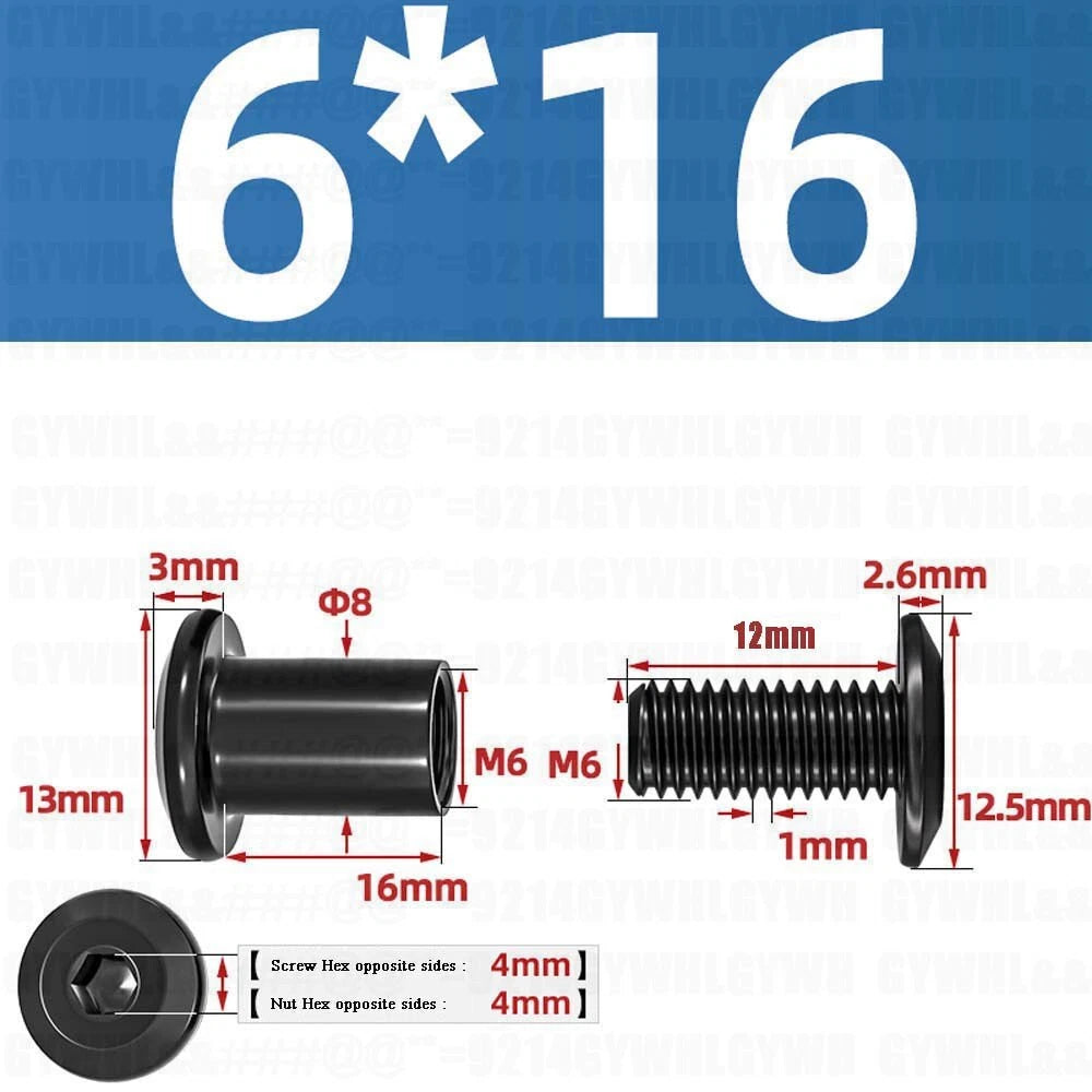 Metric Furniture Connector Bolts with End Cap Nuts — Stainless Steel M2 to M10