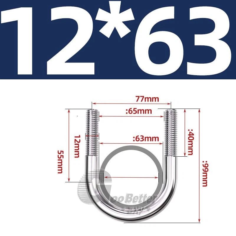 Square U - Bolts Stainless Steel — M6 to M24 | 304 A2 & 316 A4 Marine Grade - HomeDIYer