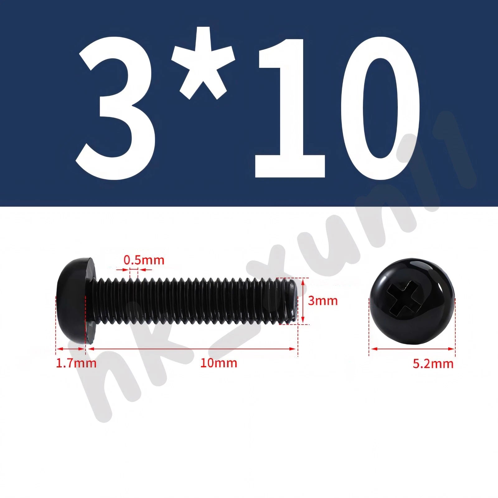 White/Black Nylon Phillips Machine Screws – M2 to M6, Plastic Round Pan Head Bolts