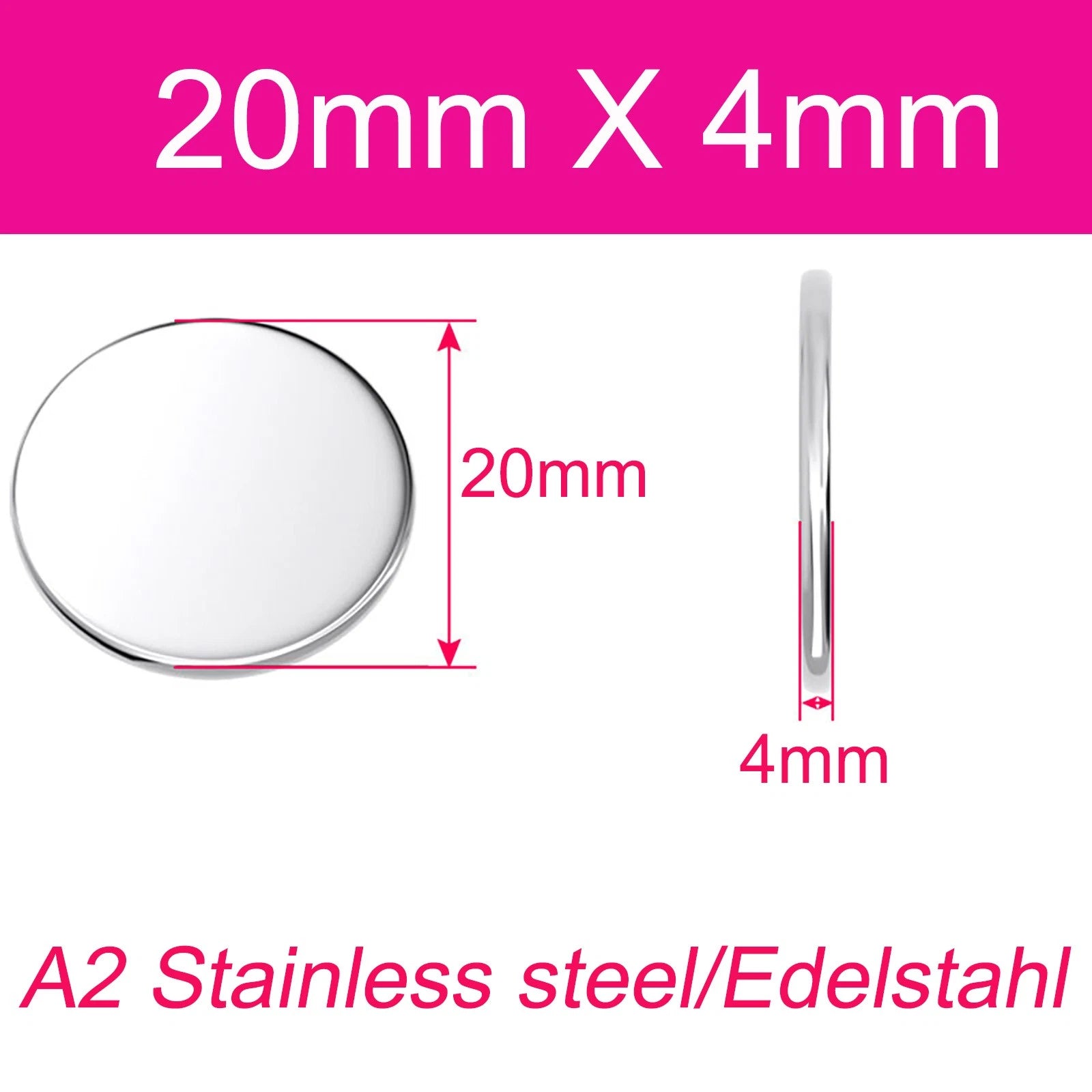 Round Plate A2 Stainless Steel Sheet Plate Thick 1/1.5/2/2.5/3/4/5mm Dia 6-80mm