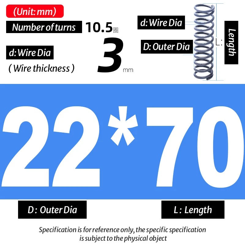 Compression Spring Pressure Big, Wire Dia 3.0mm Diameter 16-40mm Length 20-200mm