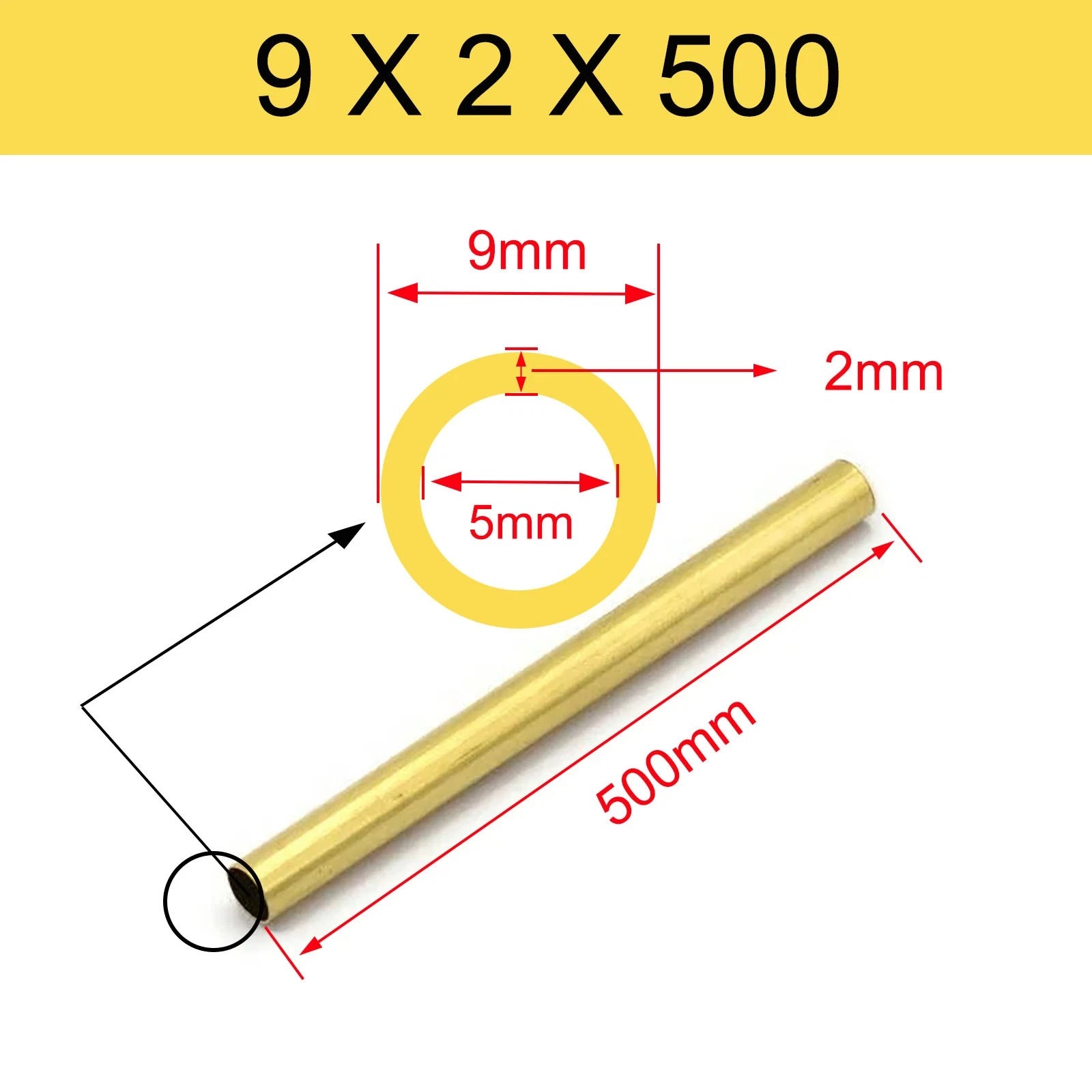 Brass Tubes ROUND PIPE Cu 62% OD 2mm 3mm 4mm 5mm 6mm 7mm 8mm 9mm 10mm To 90mm