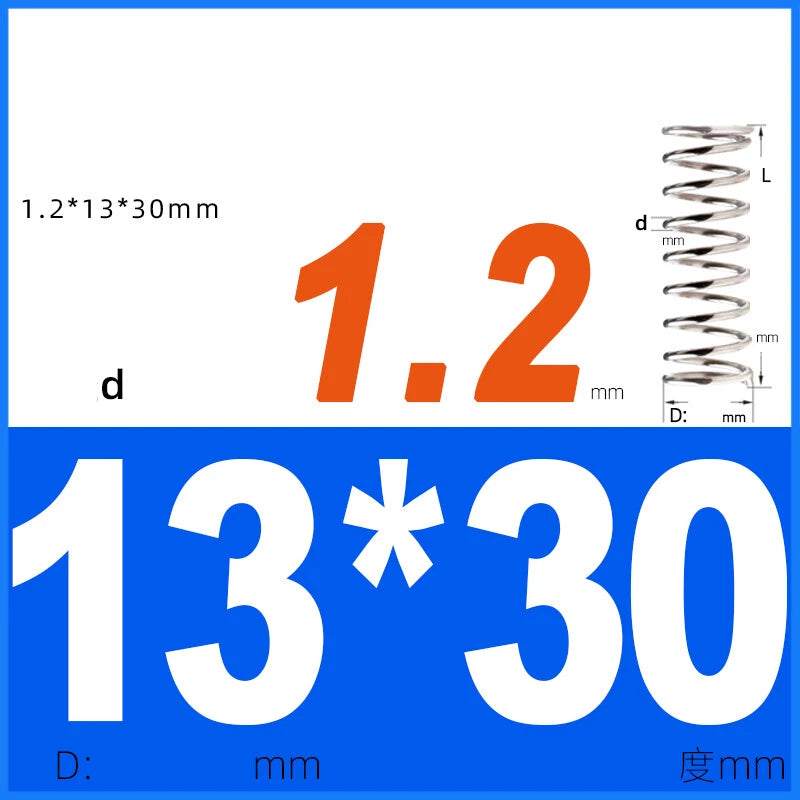 Compression Spring 1.2mm Wire Dia 8mm - 13mm OD Small Pressure Springs