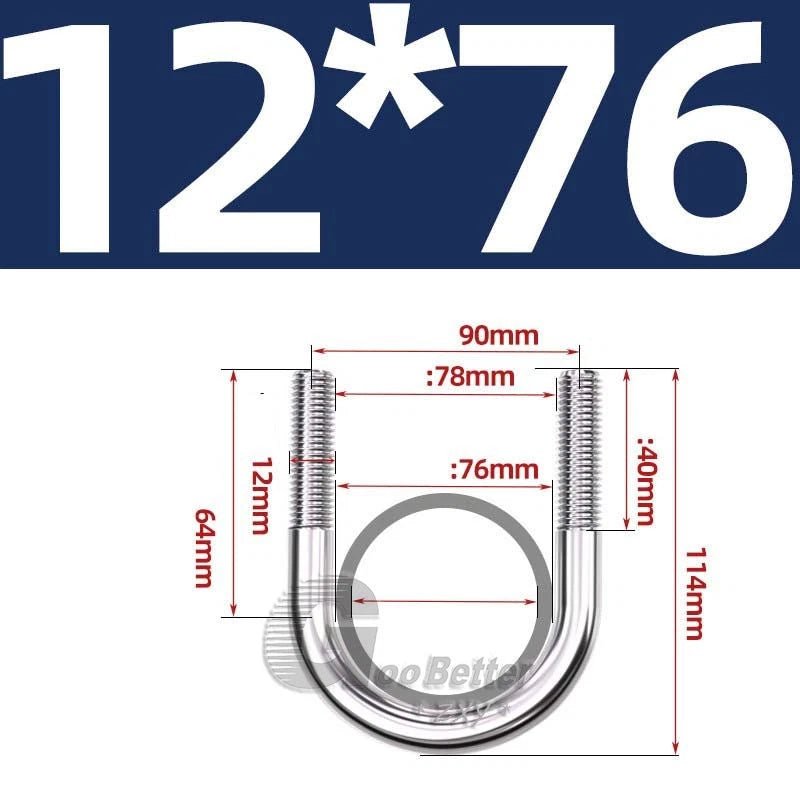 Square U - Bolts Stainless Steel — M6 to M24 | 304 A2 & 316 A4 Marine Grade - HomeDIYer