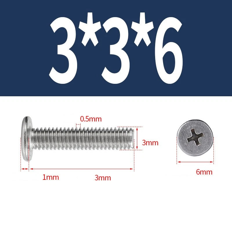 M1–M8 Ultra Thin Flat Head Phillips Machine Screws – A2 Stainless Steel, Fully Threaded