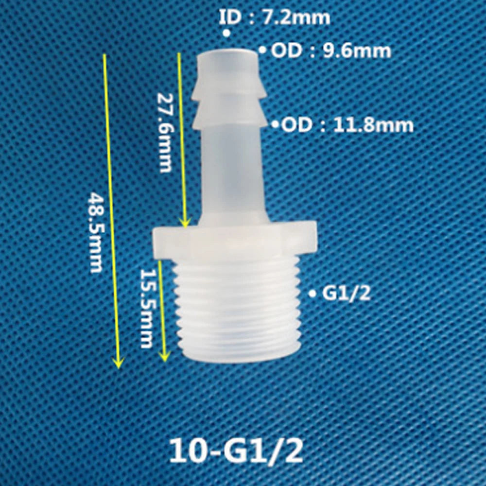 BSP Metric External Thread Straight Barb Connector – Plastic Hose Pipe Fitting