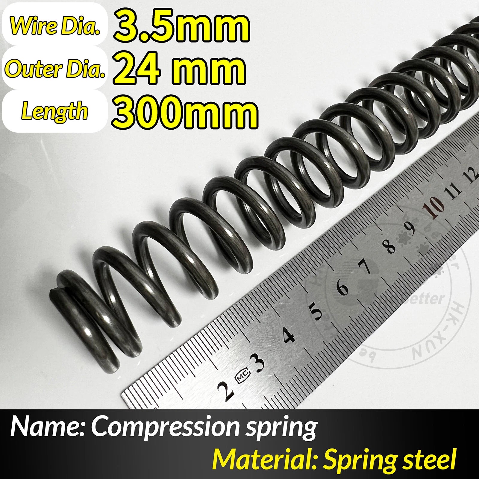Compression Spring Pressure Springs, Wire Dia 2-3.5mm, OD 10-60mm, Length 300mm