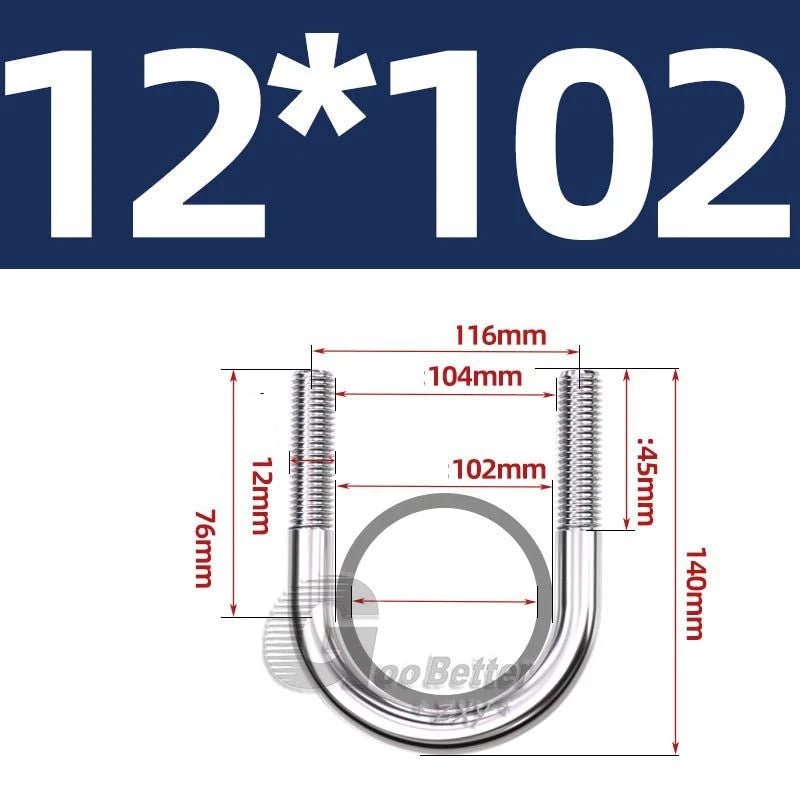 Square U - Bolts Stainless Steel — M6 to M24 | 304 A2 & 316 A4 Marine Grade - HomeDIYer