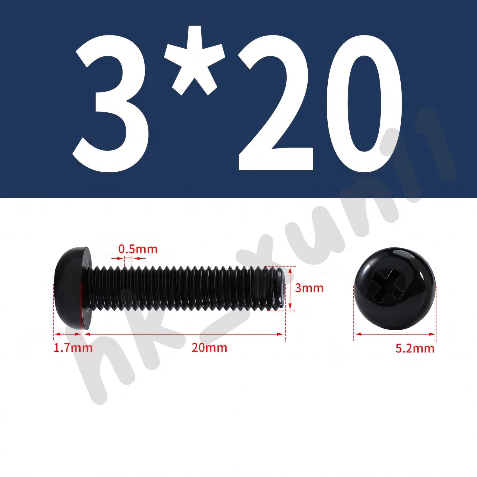 White/Black Nylon Phillips Machine Screws – M2 to M6, Plastic Round Pan Head Bolts