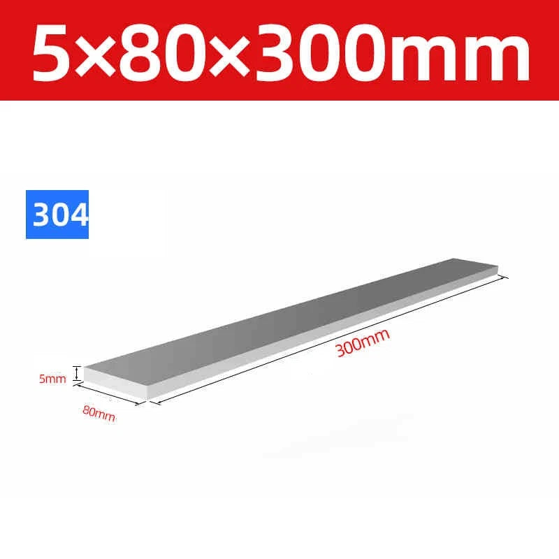 304 Stainless Steel Flat Bar Metal Plate Strip Width 10mm-80mm Thick 3mm to 20mm