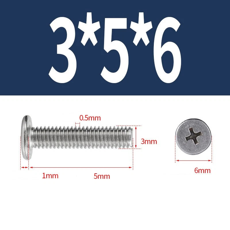 M1–M8 Ultra Thin Flat Head Phillips Machine Screws – A2 Stainless Steel, Fully Threaded