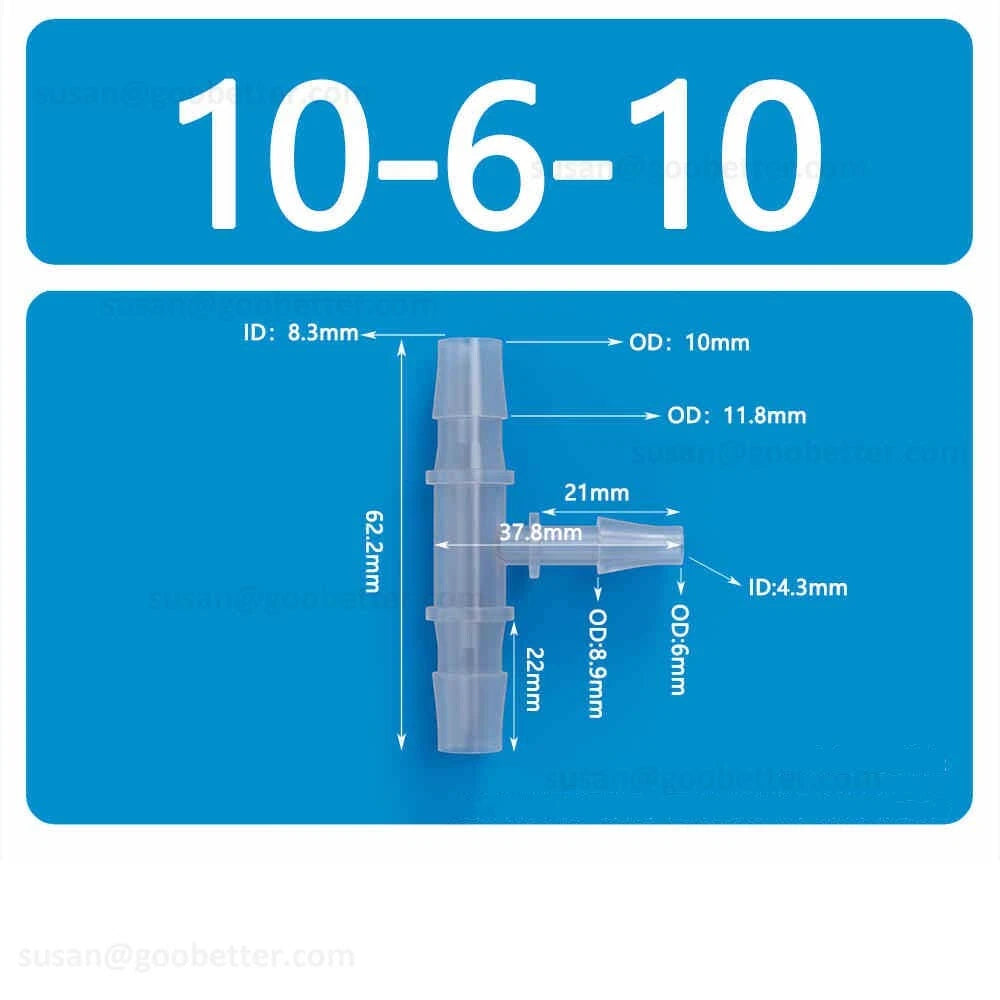 Plastic Barbed Hose Connectors — T-Piece, Elbow & Straight Fittings for Air & Water Lines