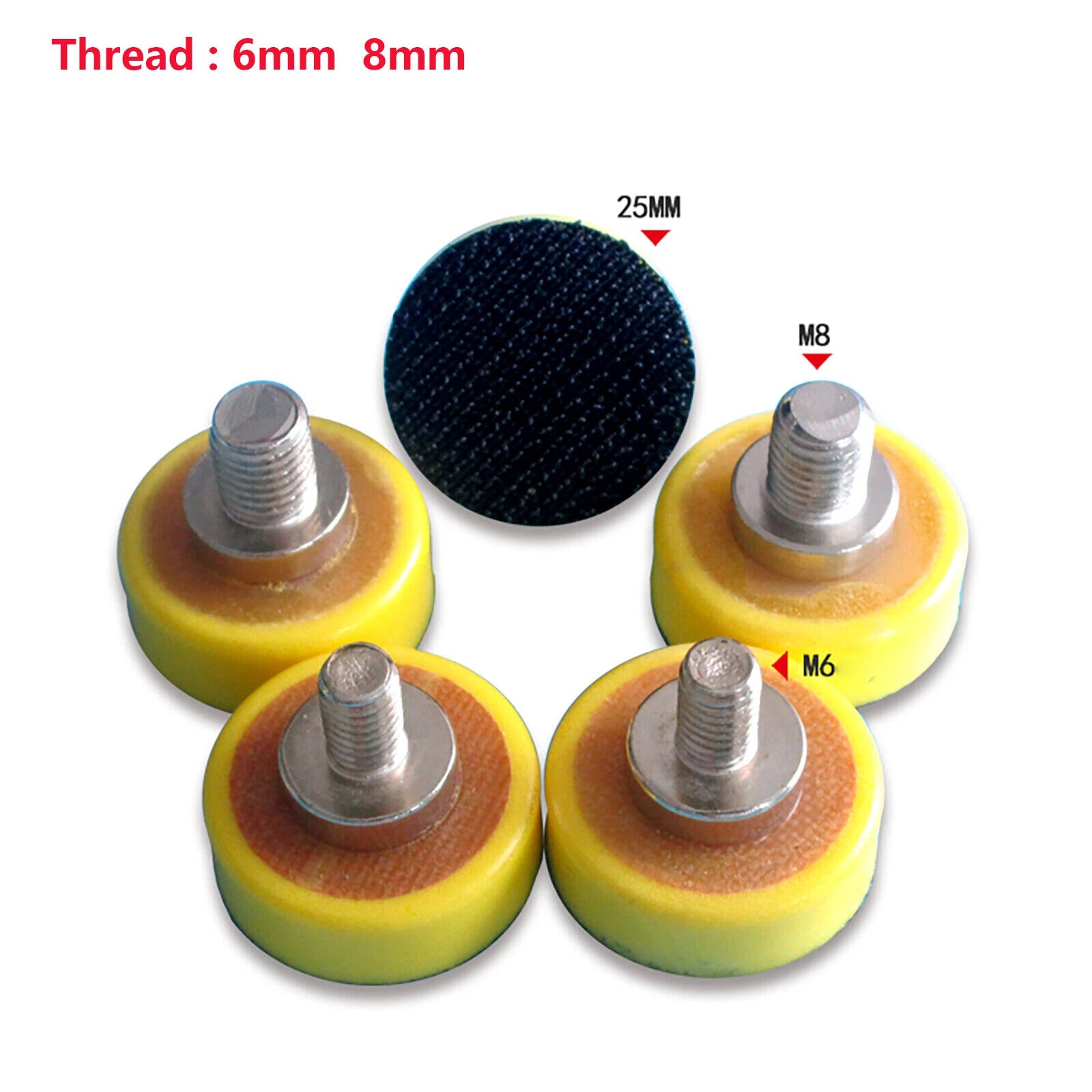 Hook & Loop Backing Pads for Dremel Rotary Tools — 25mm 30mm 50mm 75mm with M6 M8 Thread & 2.35/3/6mm Shank