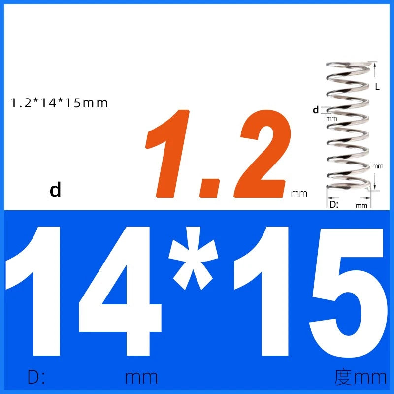 Compression Spring 1.2mm Wire Dia 14mm - 20mm OD Small Pressure Springs