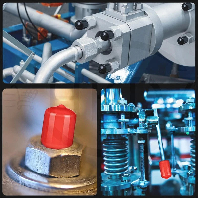 PVC End Caps for Screws, Bolts, Rods, Tubes & Cables – Thread Cover Protector, Rubber Plastic Caps (12-114mm, Multiple Colors)