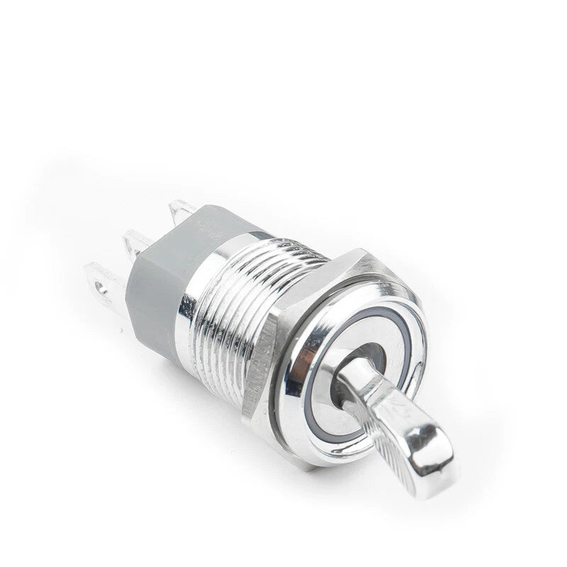 16mm Metal Toggle Switch – 15A 2-Position ON/OFF with LED Indicator, IP65 Waterproof