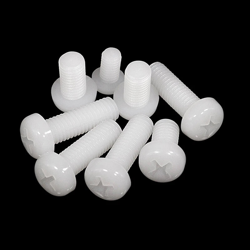 Nylon Pan Head Phillips Screws | Metric M2–M8 | DIN 7985 | White & Black | 5–500 pcs