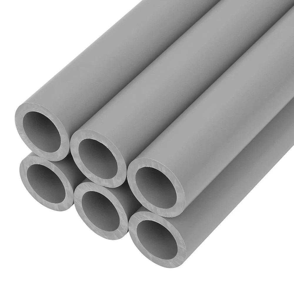 Grey PVC Round Tube Pipe – Solvent Weld, 20mm to 315mm OD, Cut to Length